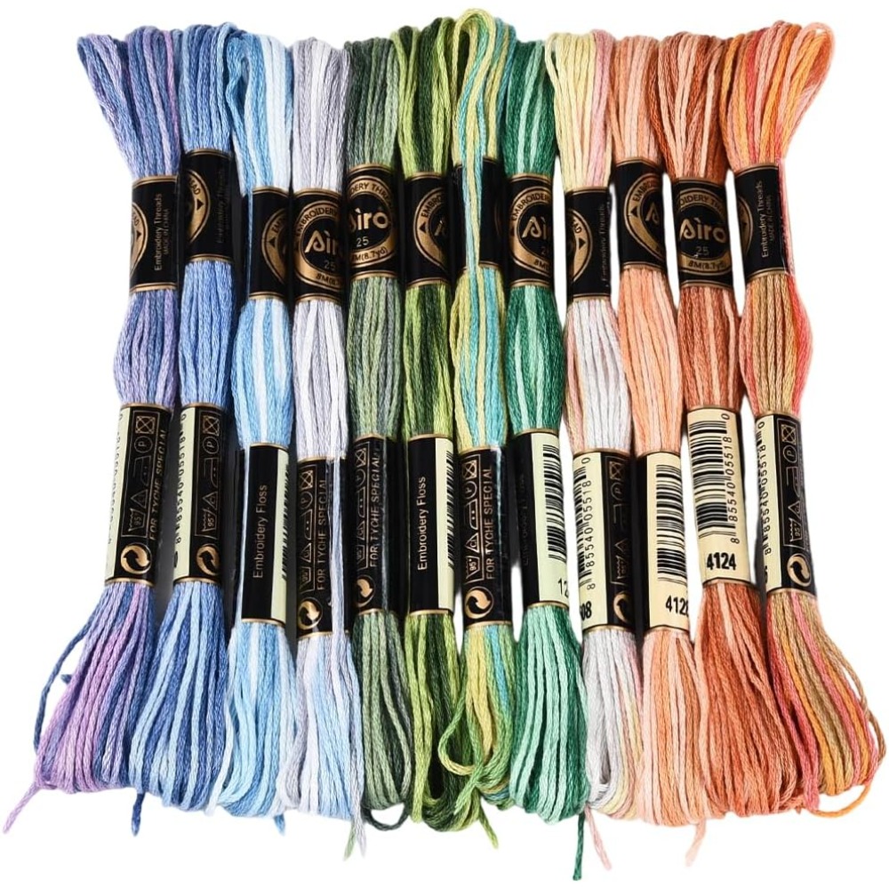 Embroidery Floss Thread - 12 Sarım 105 Yard Çapraz Dikiş