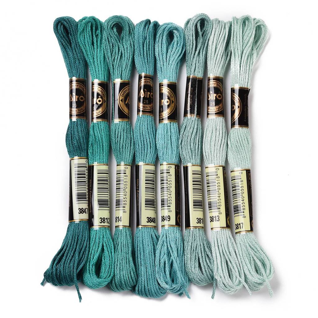 Embroidery Floss Thread - 1 takım 8 iplik 0.5mm 6