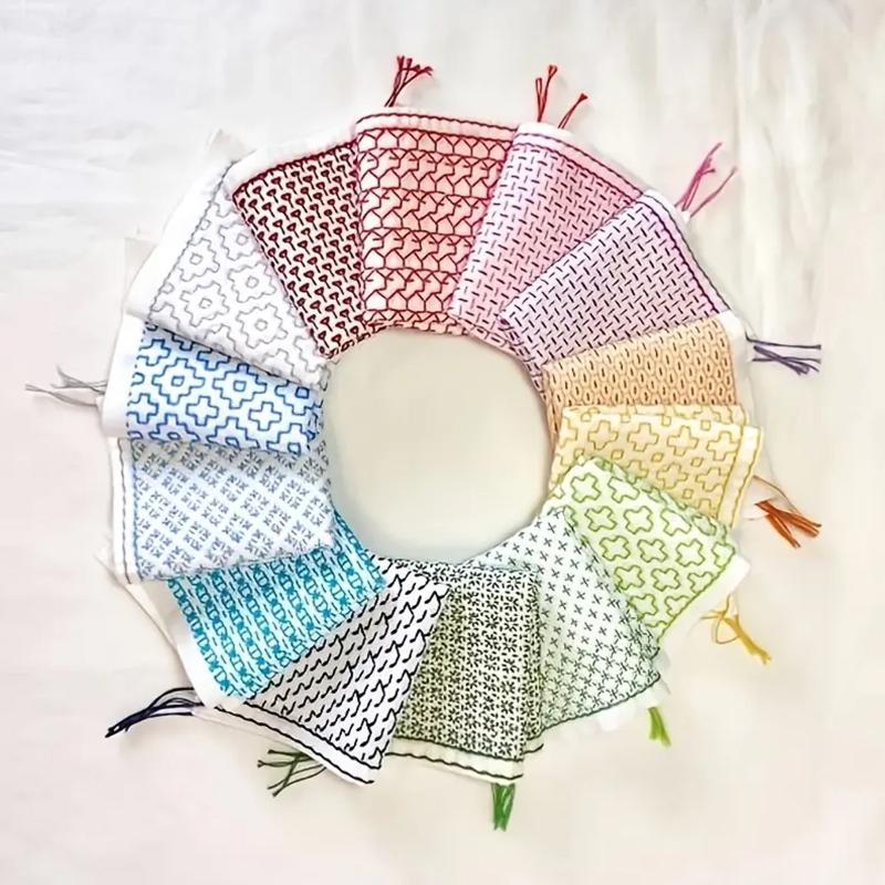 Sewing Embroidery Fabric - 9/32 adet iplik ve iğneler denim